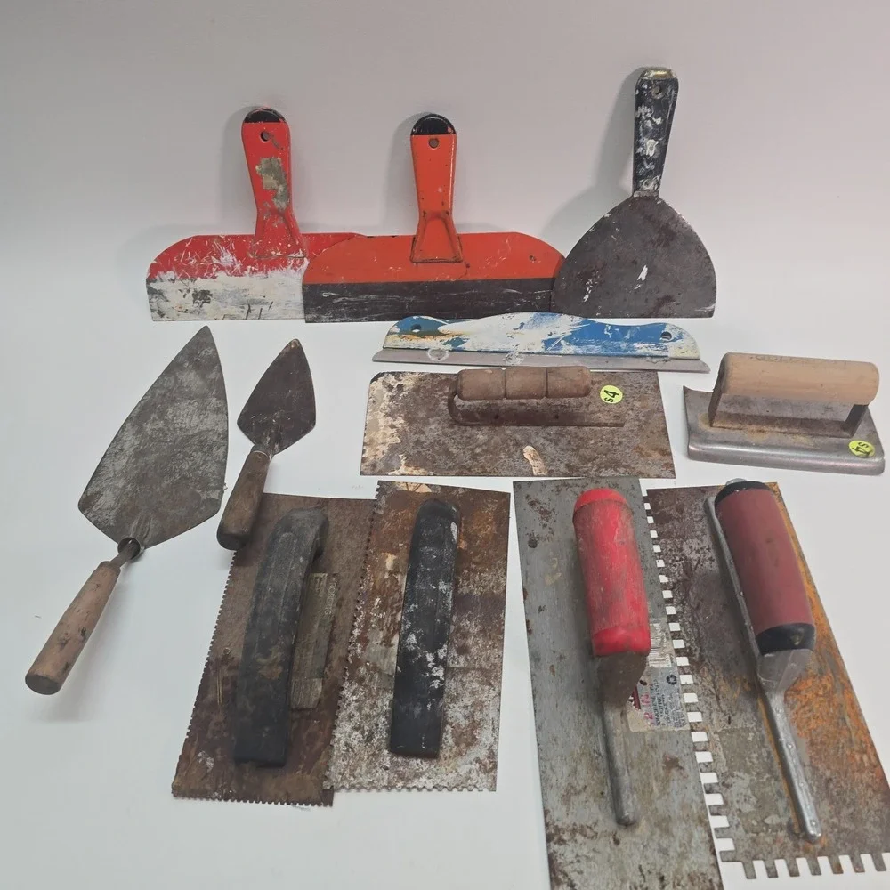 Marshalltown & Other Brands Finishing Tool Lot Trowels, Float & Edger 12 Pieces